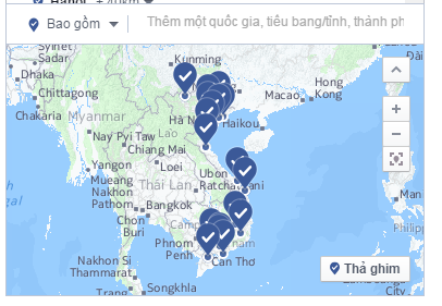 ghim vị trí khi quảng cáo