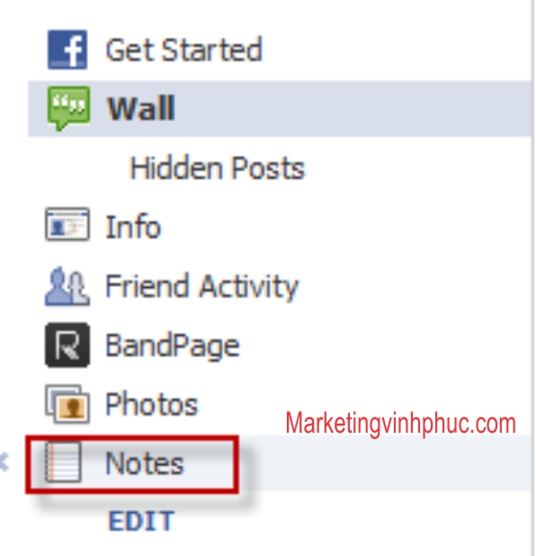 note trên facebook